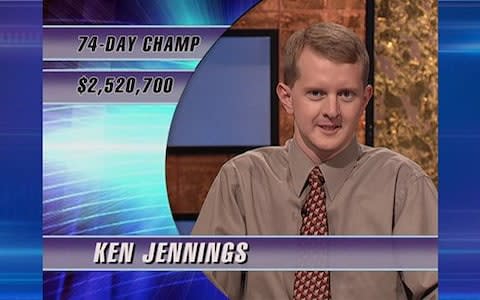 Ken Jennings set a Jeopardy! record in 2004, winning 74 games in a row - Credit: Jeopardy Productions, Inc.