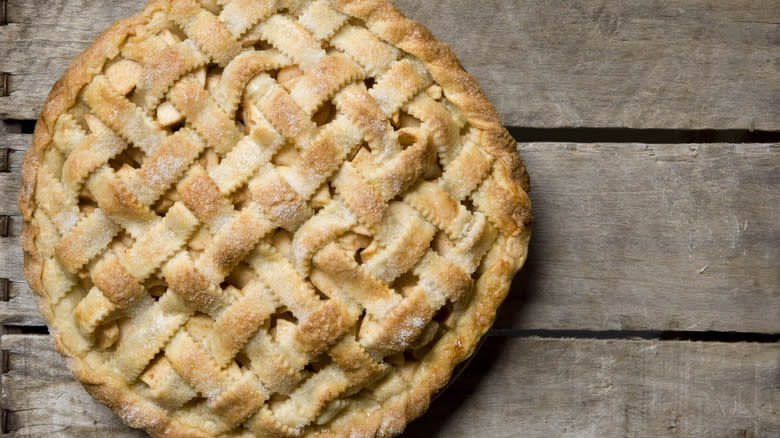 Apple pie with lattice top