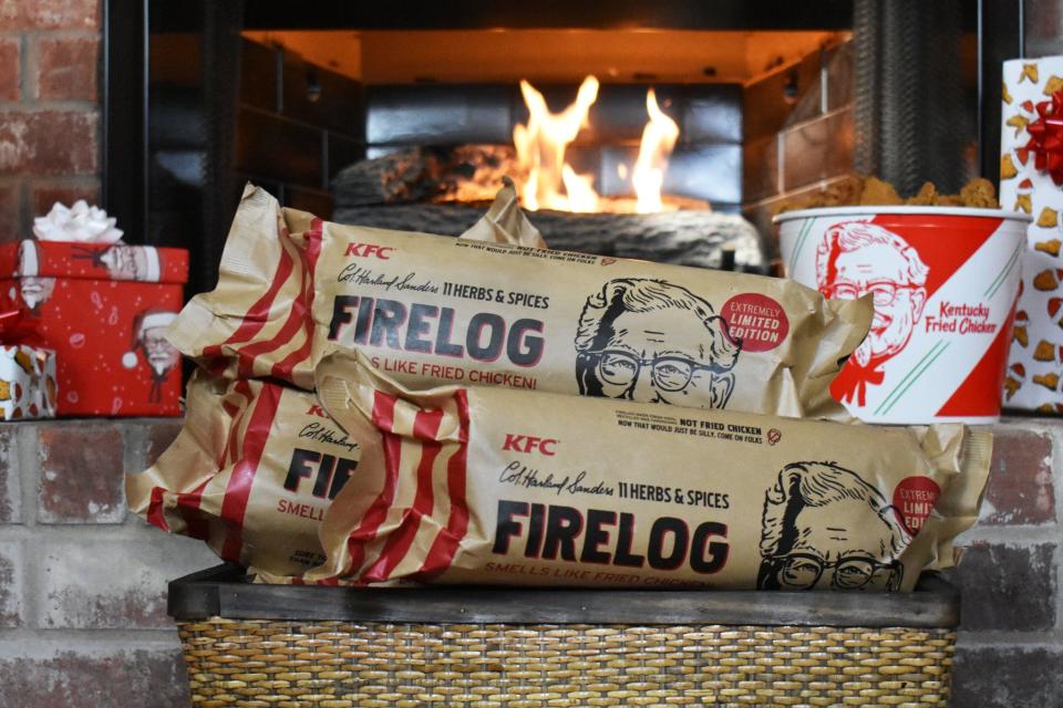 KFC has a new firelog that smells like fried chicken.