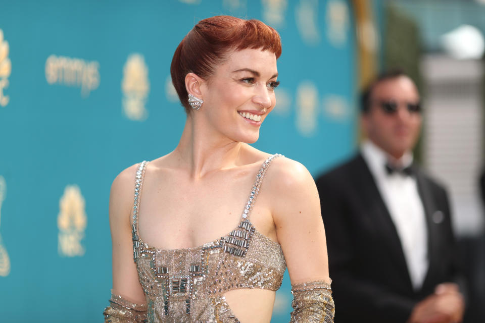 Britt Lower en los 74th Annual Primetime Emmy Awards en Microsoft Theater 2022. -- (Photo by Christopher Polk/NBC via Getty Images)