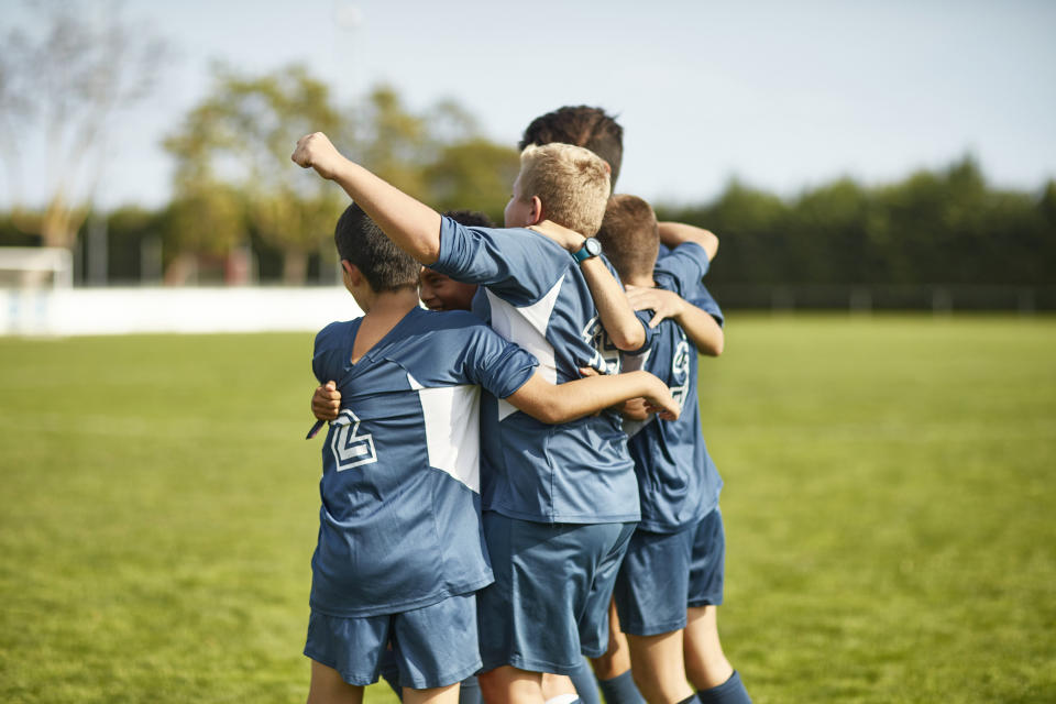 young boys on the soccer field