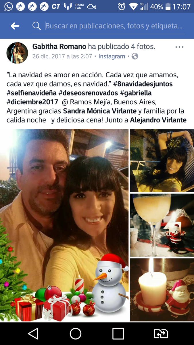 Alejandro y Gabriela, participantes de ‘Ojos que no ven’. – Foto: Facebook/Gabitha.Romano