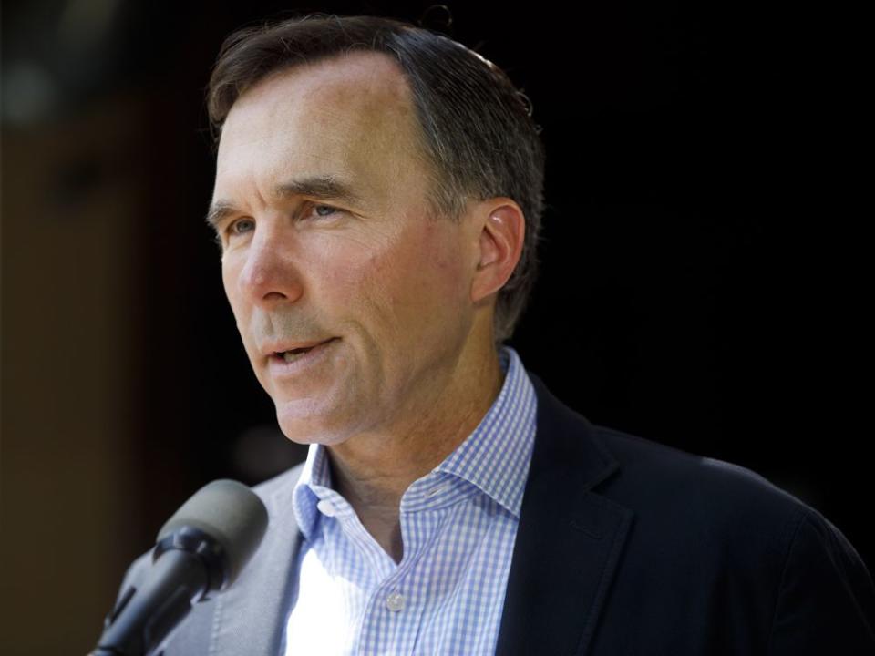  Finance Minister Bill Morneau during a press conference in Toronto in 2020.