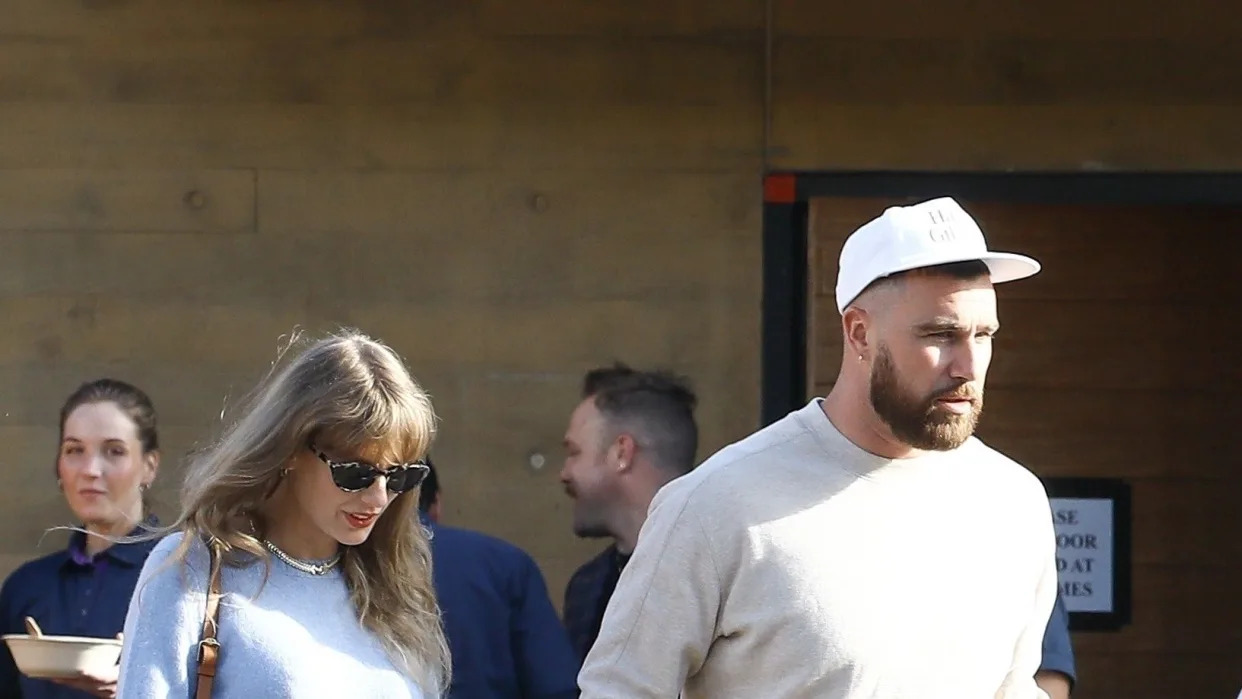 a man and woman walking