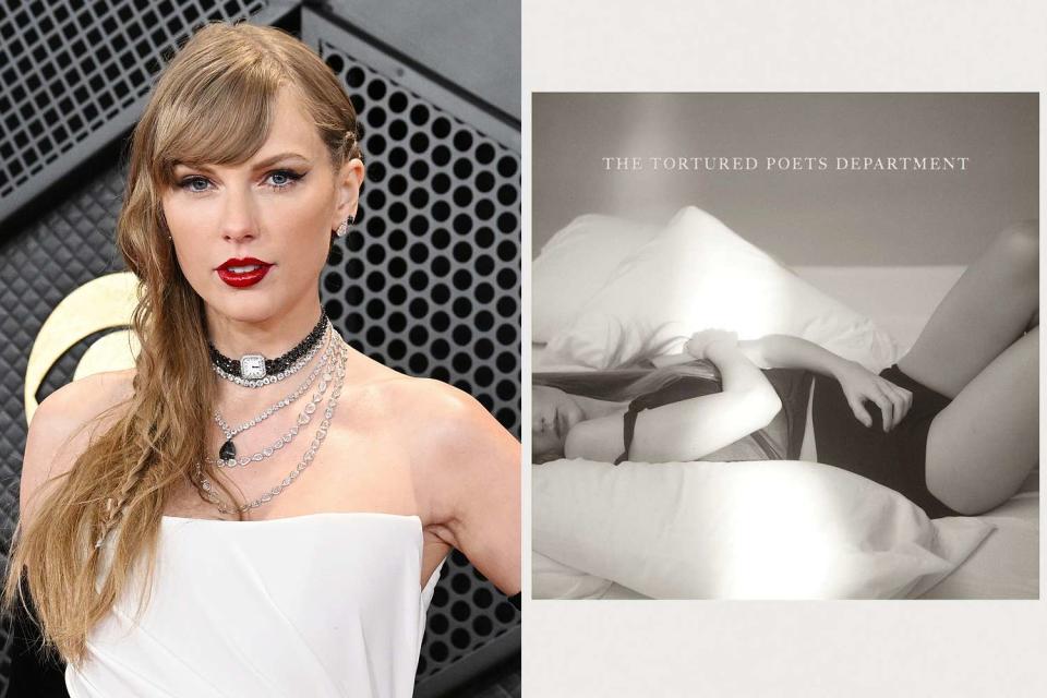 <p>Gilbert Flores/Billboard via Getty; Taylor Swift/ Instagram</p> Taylor Swift and The Tortured Poets Department album art