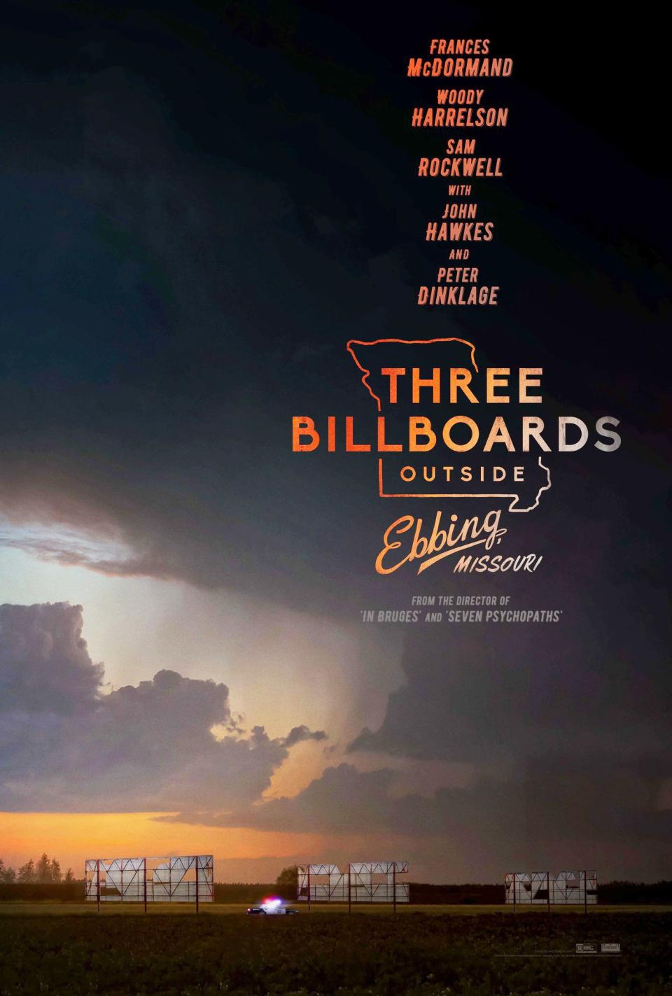 THREE BILLBOARDS OUTSIDE EBBING, MISSOURI, US poster, 2017. TM & copyright © Fox Searchlight Pictures. All rights reserved. /Courtesy Everett Collection