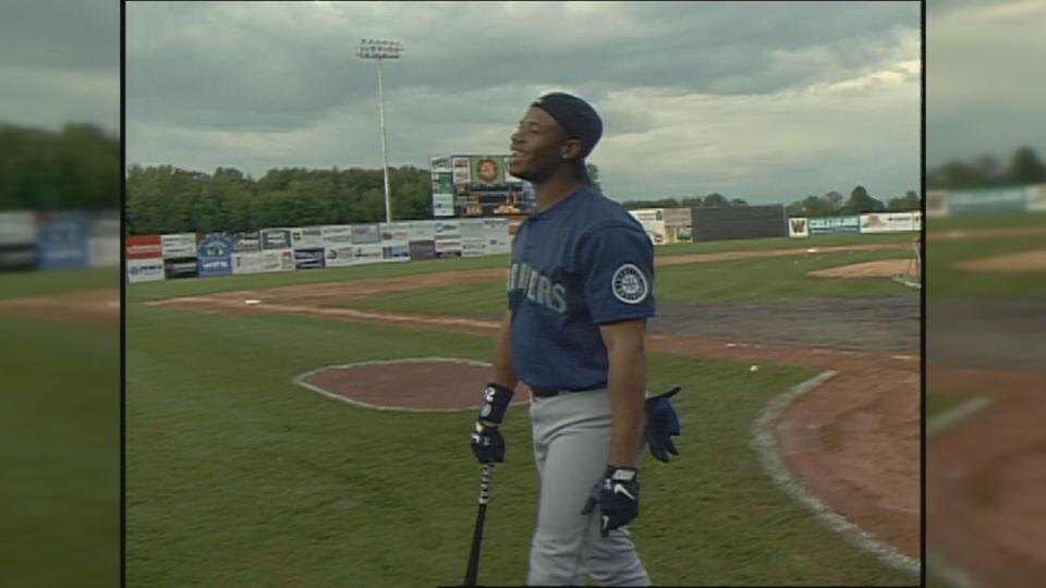 Ken Griffey Jr. finishes up his turn.