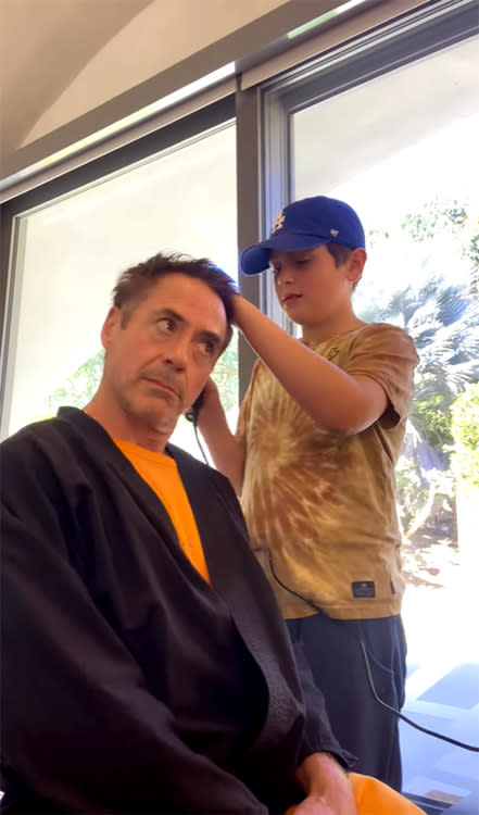 Robert Downey Jr., con su hijo mayor