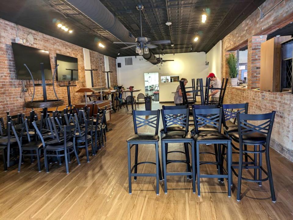 A look at Chaos Sushi Bar & Grill’s with new flooring and painted ceiling.