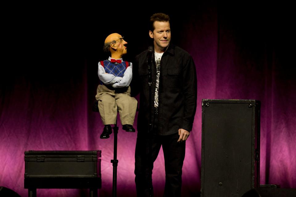 Comedian-ventriloquist Jeff Dunham with Walter, one of his numerous puppet pals.