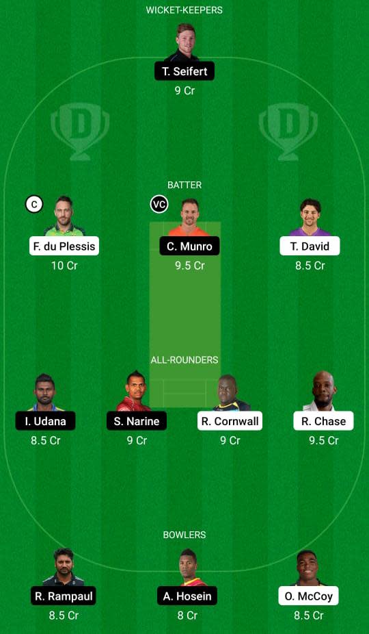 SLK vs TKR Dream11 Prediction Fantasy Cricket Tips Dream11 Team Hero CPL 2021