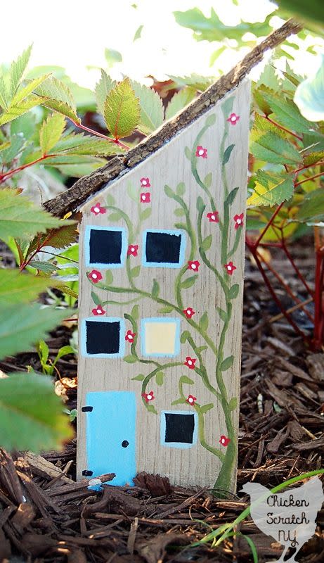 painted wood fairy house fairy garden