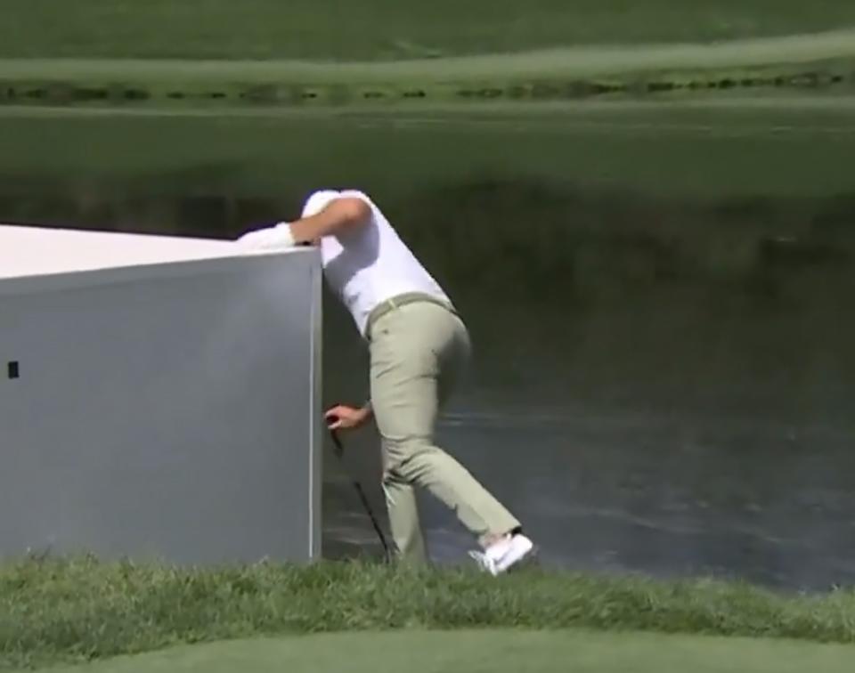 Watch: Frustrated Rory McIlroy throws club into lake at BMW Championship