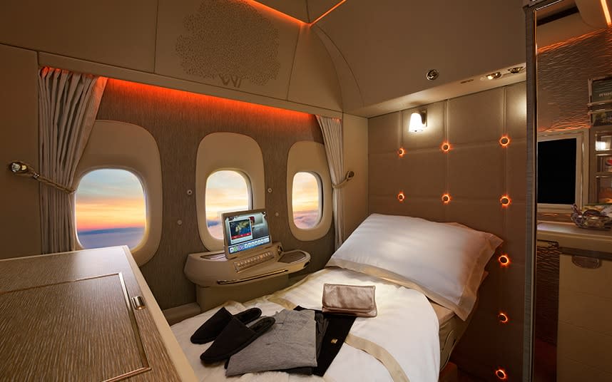 Emirates' latest first class cabins middle seat suites that feature the first-ever