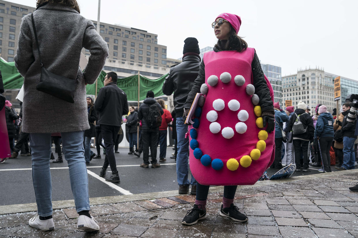 Demonstrators Take Part In The 2020 Women's March On Washington (Sarah Silbiger / Bloomberg via Getty Images file)