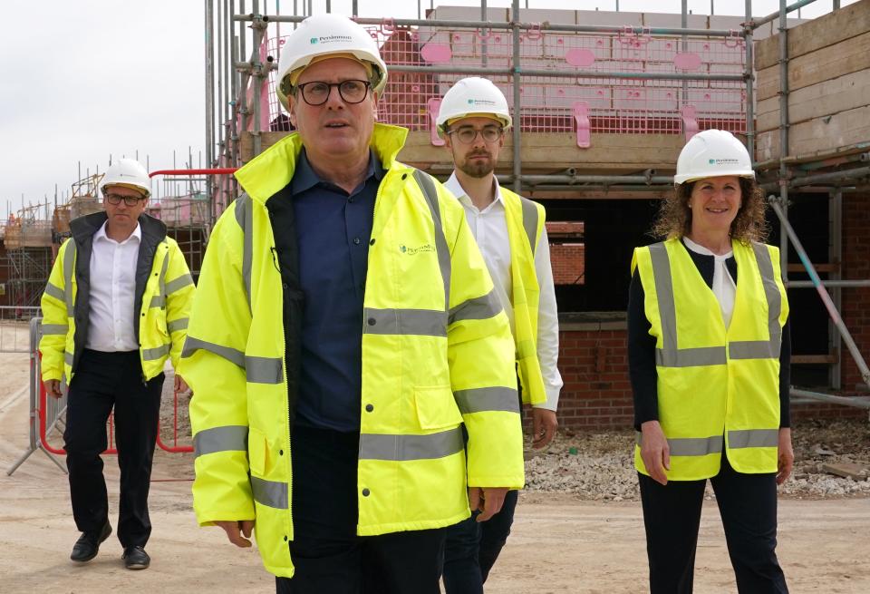 Labour leader Sir Keir Starmer during a visit to Persimmon Homes Germany Beck in York (Stefan Rousseau/PA Wire)