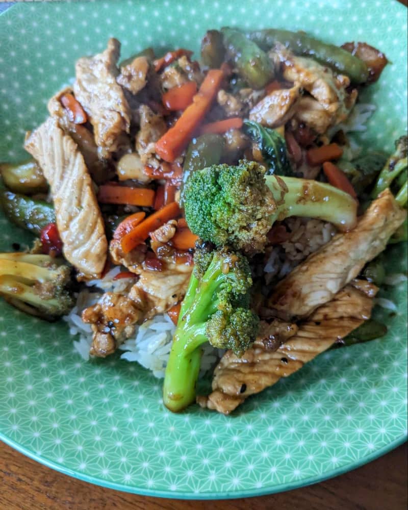 cooked vegetable stir fry