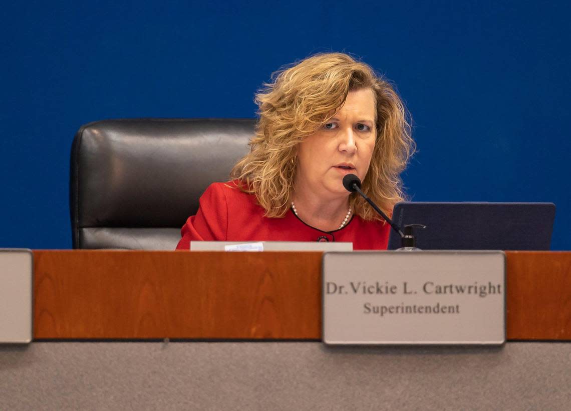 Broward County School Board superintendent Vickie L. Cartwright speaks during a meeting at the Kathleen C. Wright Administration Center on Monday, Nov. 14, 2022, in Fort Lauderdale, Fla.