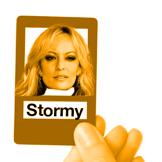 Guess Who gamecard but it's Stormy Daniels.