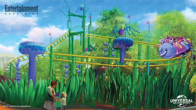 <p>Courtesy Universal Orlando Resort</p> New 'Trolls' roller coaster concept art heading to Universal Orlando Resort's DreamWorks Land