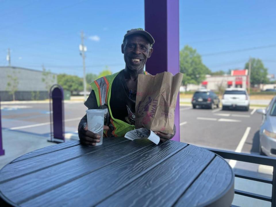 Columbus resident Bernard Hall visited the new Taco Bell location on Veterans Parkway. The location is one of the fast food chain’s first “Go Mobile” models.