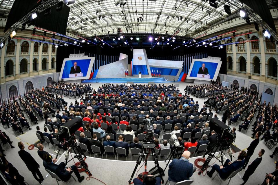 Putin's warning came in the state of the nation address (AFP via Getty Images)