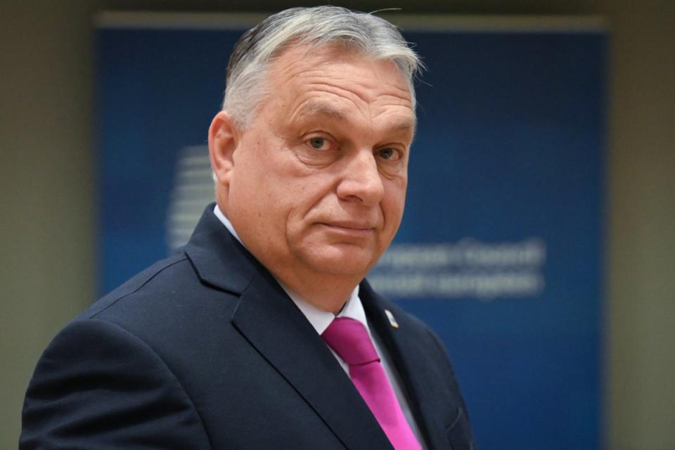 Orban at the EU summit in Brussels on Thursday (AFP/Getty)