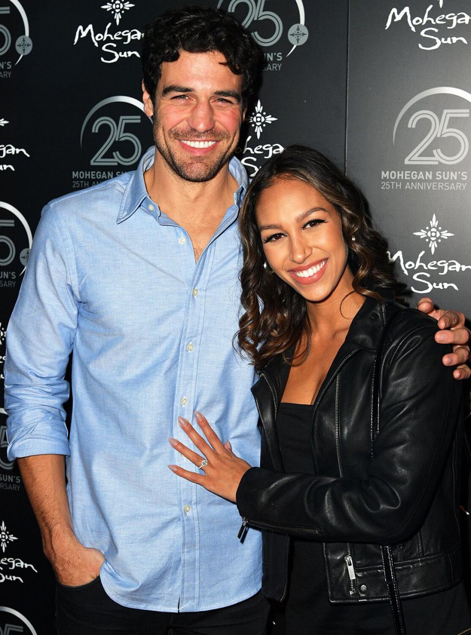 Joe Amabile and Serena Pitt attend Mohegan Sun's 25TH Anniversary Party, Connecticut on October 23, 2021.