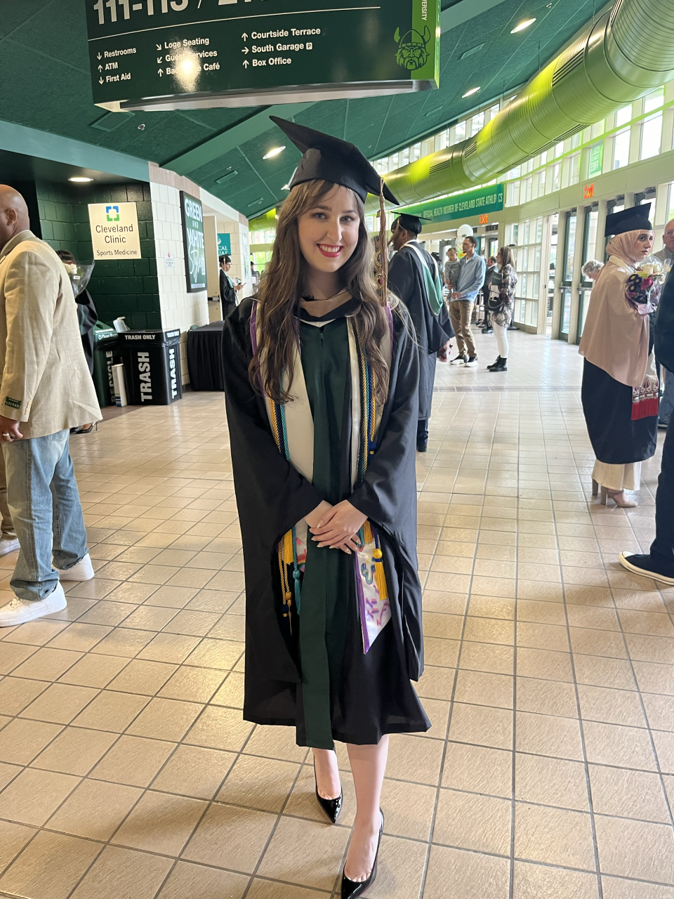 Megan Keleman's classmate jokes she was better known on Cleveland State's campus than the mascot because she was involved in so many things. Keleman earned both her bachelor's and master's from the school.