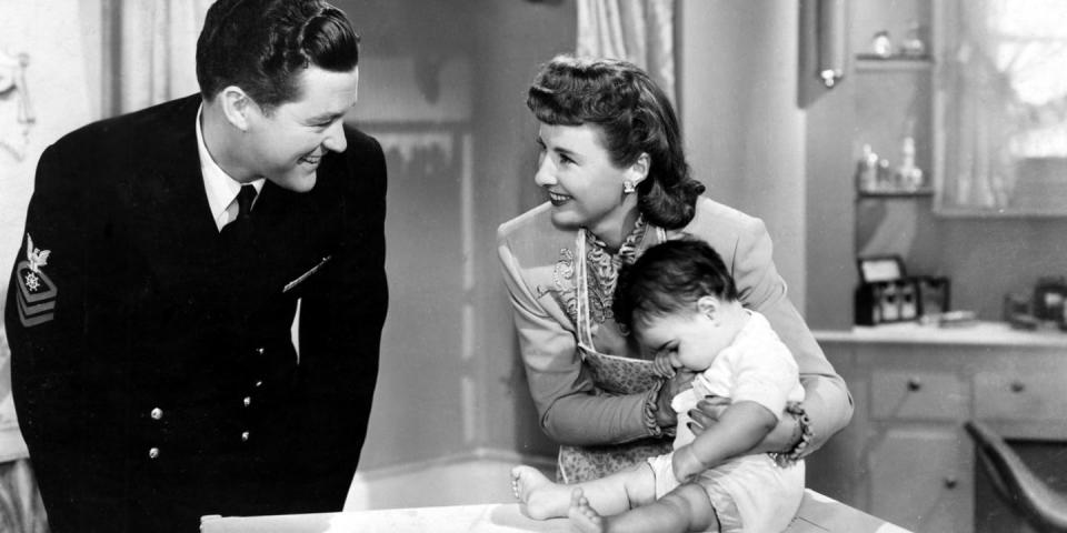 <p>If the premise—a woman pretending to be the perfect housewife is put to the test over the course of one Christmas—sounds a bit dated, that’s because it is. Peter Godfrey’s classic starring Barbara Stanwyck was made in 1945. But throw in a romance and babies, and you’ll forget about the word “housewife.” <a class="link " href="https://www.amazon.com/dp/B00316WYGI?tag=syn-yahoo-20&ascsubtag=%5Bartid%7C10056.g.13152053%5Bsrc%7Cyahoo-us" rel="nofollow noopener" target="_blank" data-ylk="slk:Watch Now;elm:context_link;itc:0;sec:content-canvas">Watch Now</a></p>