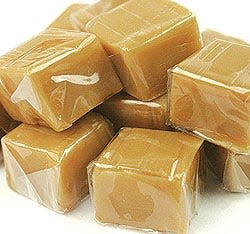 Kraft caramels from  Kendallville, Indiana, will be featured in the Senate's candy desk, thanks to Sen. Todd Young of Indiana becoming the new occupant of the desk situated on the last row of the Republican side of the Senate Chamber. In this file photo from Kraft, caramel vanilla cubes come in handy when making caramel apples in the fall.
