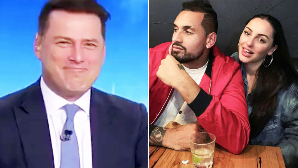 Karl Stefanovic, pictured here asking Nick Kyrgios about the wrong girlfriend.