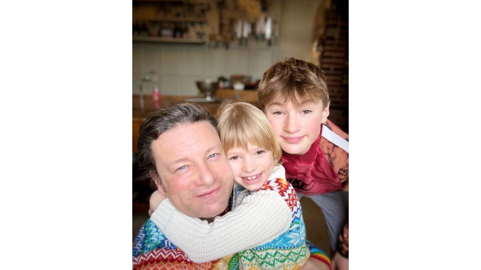 Jamie in selfie with two sons