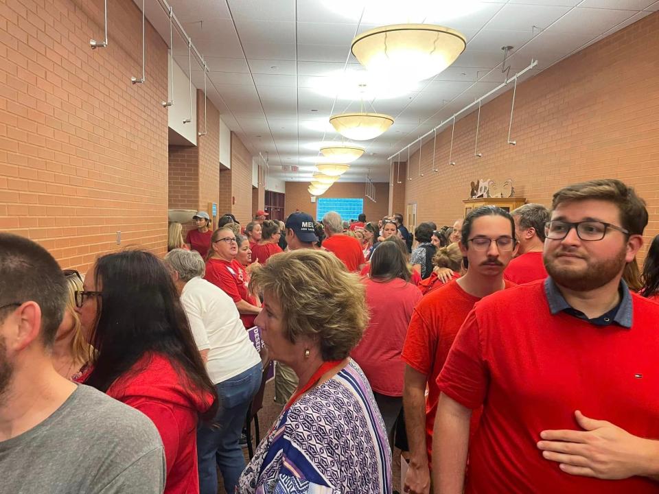 A rally was held outside the Norwich Board of Education meeting Tuesday night at Kelly STEAM Magnet Middle school. Well over 100 people showed up in support of Norwich educators. They all wanted change, and many, if not all, wanted Superintendent Kristen Stringfellow out of the district.
