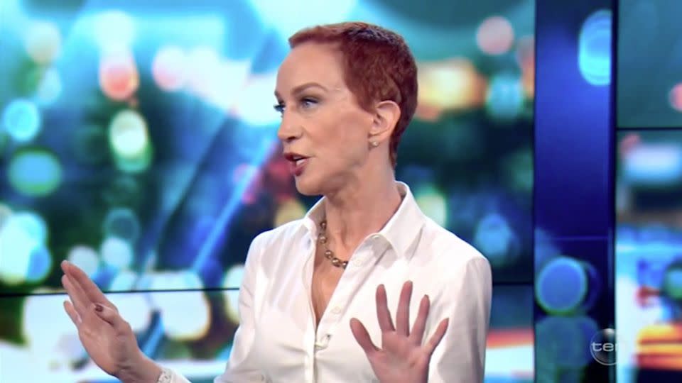 Kathy Griffin weighed in on Harvey Weinstein on The Project. Source: Channel 10