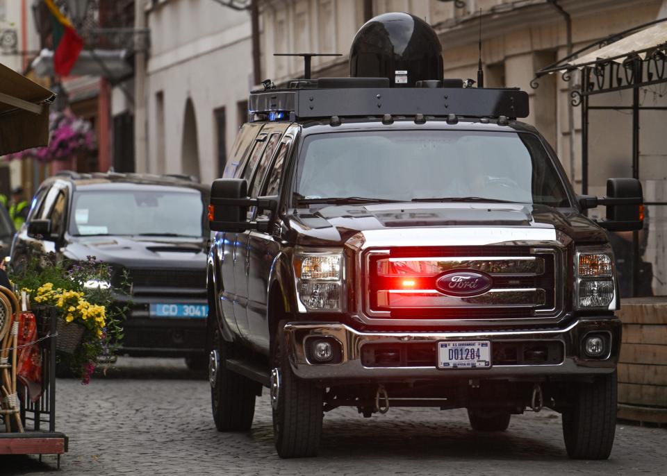 The Roadrunner is the most impressive part of the Presidential Motorcade aside from the 'Beast' limousines. (Photo by Artur Widak/NurPhoto via Getty Images)