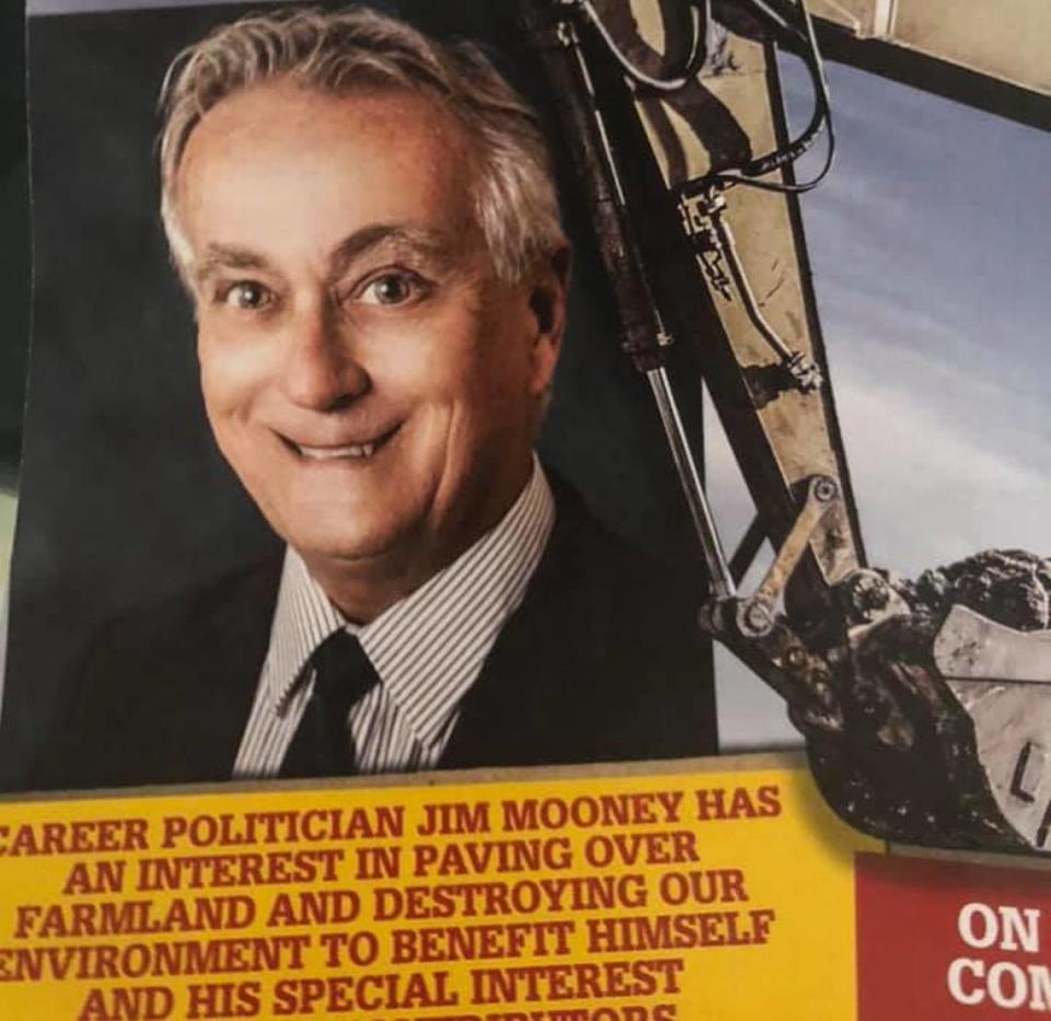 A campaign mailer shows the distorted photograph of Jim Mooney, who is running for the District 120 Florida House representative seat. This and other mailers were sent to voters in the district, which includes some of south Miami-Dade County and all of the Florida Keys, the week of Aug. 7, 2020.