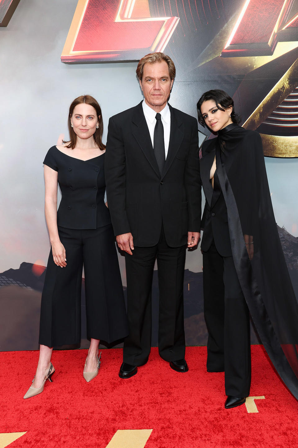 (L-R) Antje Traue, Michael Shannon and Sasha Calle attend the Los Angeles premiere of Warner Bros. "The Flash" at Ovation Hollywood on June 12, 2023 in Hollywood, California.