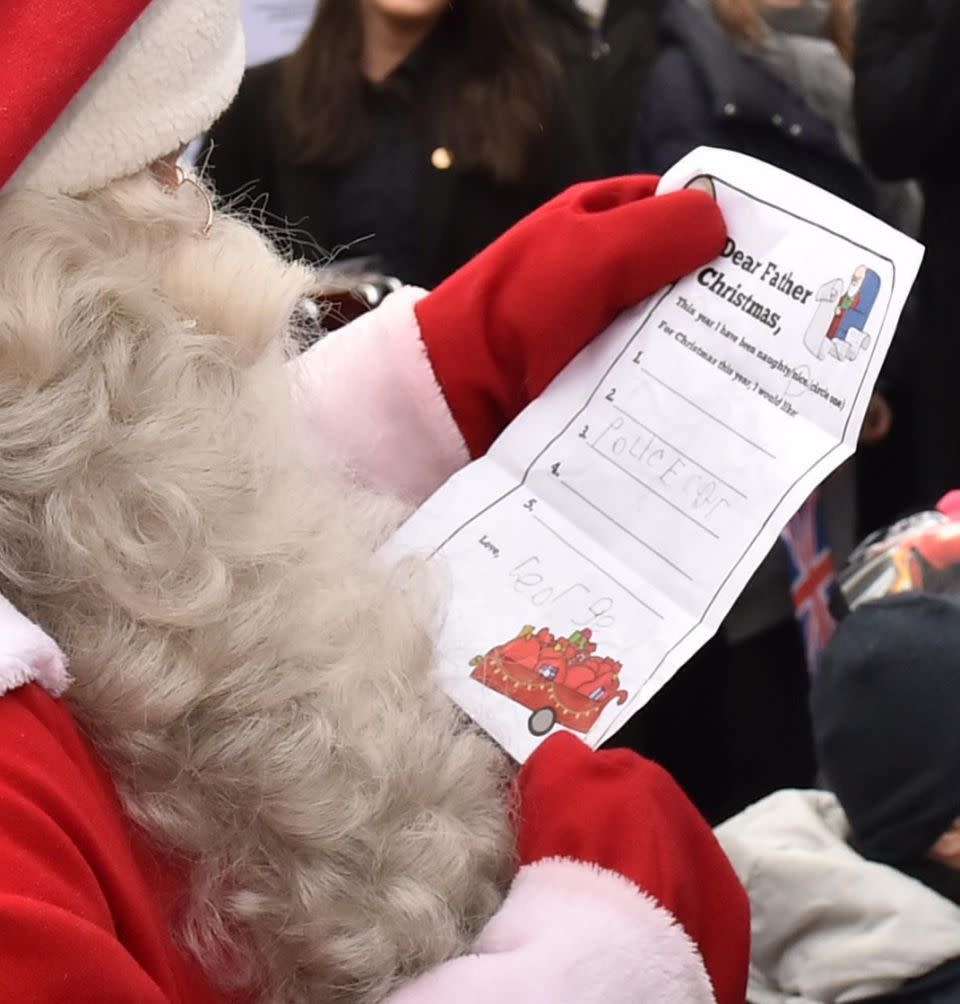 The adorable four-year-old just wants a police car for Christmas. Photo: Getty Images