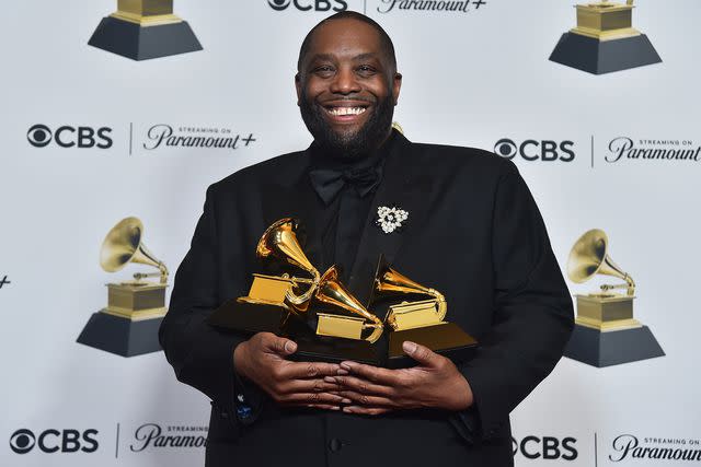 <p>Alberto E. Rodriguez/Getty</p> Killer Mike poses in the press room during the 66th GRAMMY Awards at Crypto.com Arena on February 4, 2024 in Los Angeles