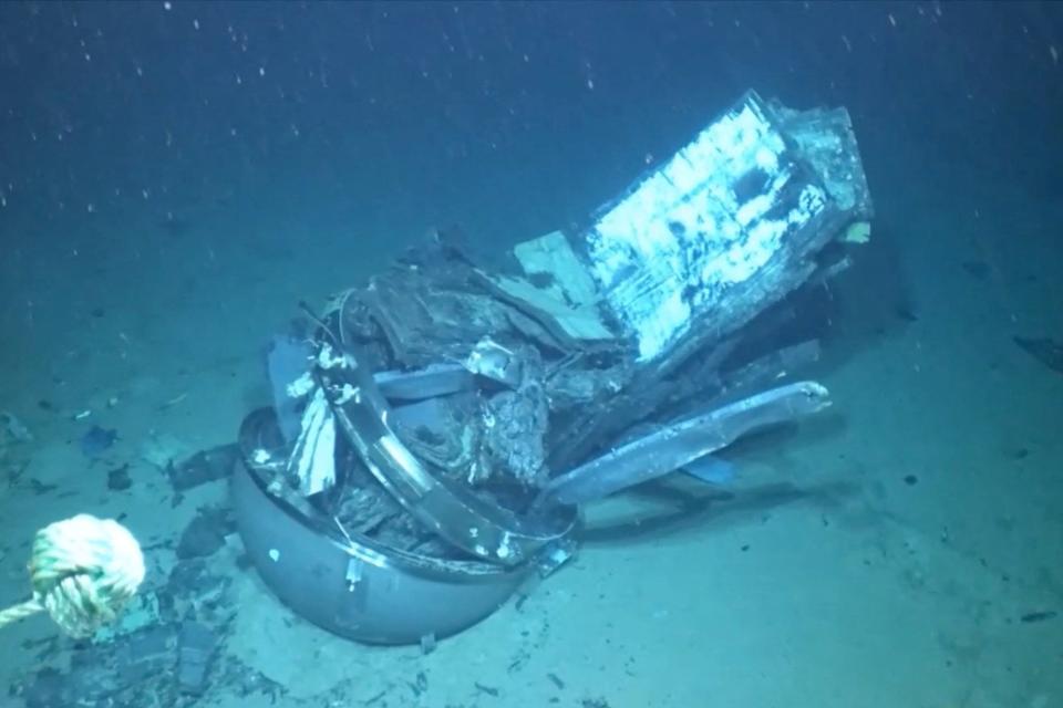 Titan wreckage on the seabed (USCG/Reuters)