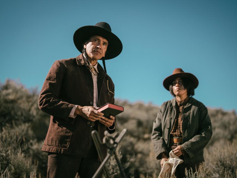 Michael Greyeyes as Hank and Aminah Nieves as Teonna in "1923" episode seven.