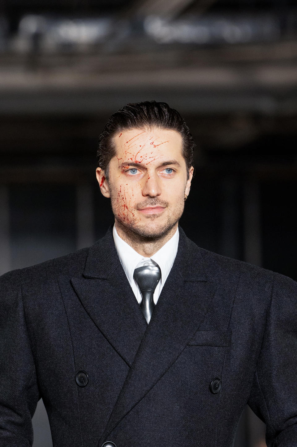 Lucas Bravo walks the runway during the LGN Louis-Gabriel Nouchi Menswear Fall-Winter 2023-2024 show as part of Paris Fashion Week on January 18, 2023 in Paris, France. (Peter White / Getty Images)