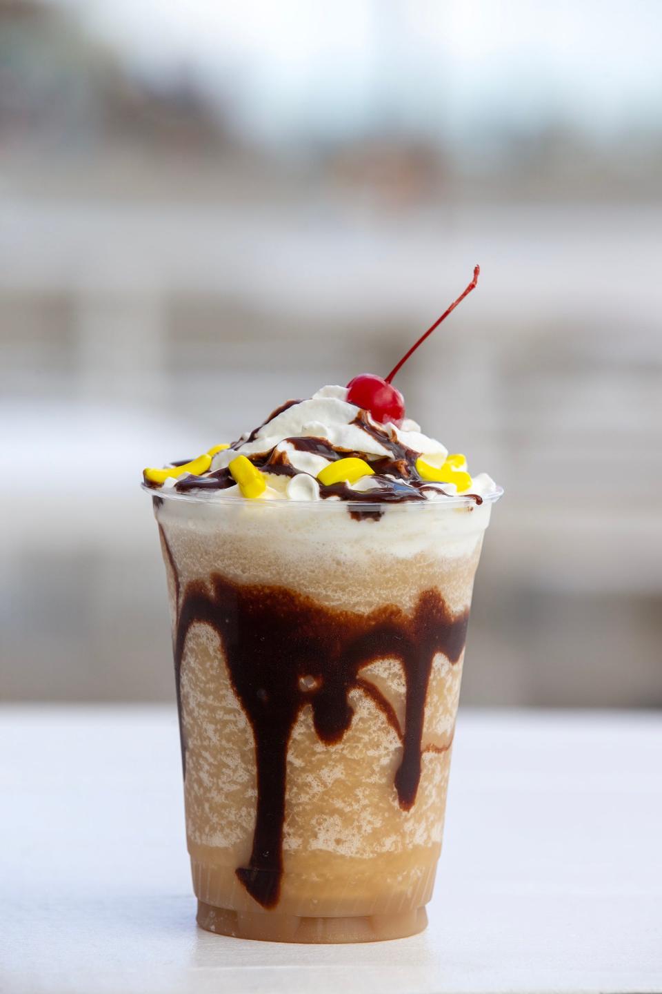 A Dirty Banana (Bounty rum, banana and coffee liqueurs, chocolate syrup, heavy cream and whipped cream) at Swimcrush on the Asbury Park boardwalk.