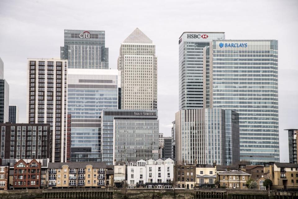 Canary Wharf in London (Ian West/PA) (PA Wire)