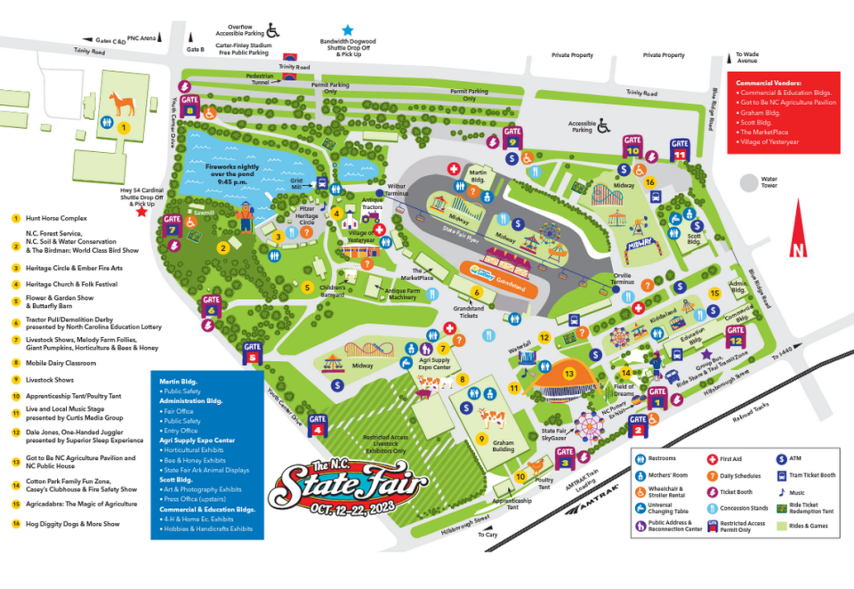 2023 N.C. State Fair map.