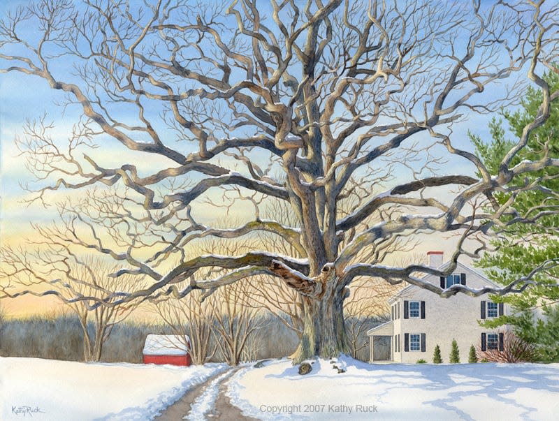 Kathy Ruck painted "Old Oak Rt 896" in 2007.