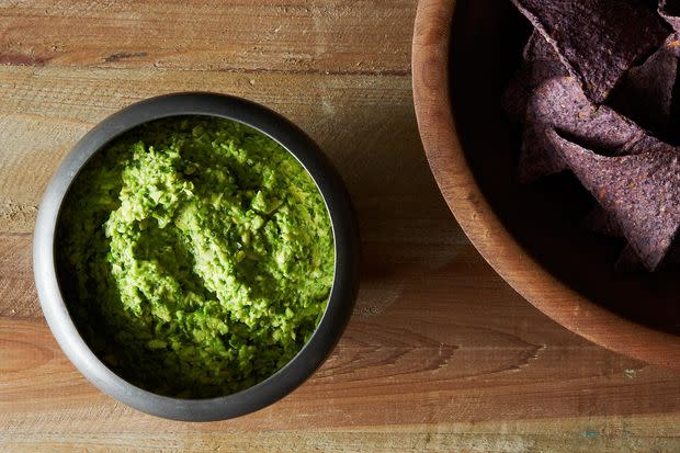 Smashed Pea Guacamole with Cilantro, Ginger, and Lime