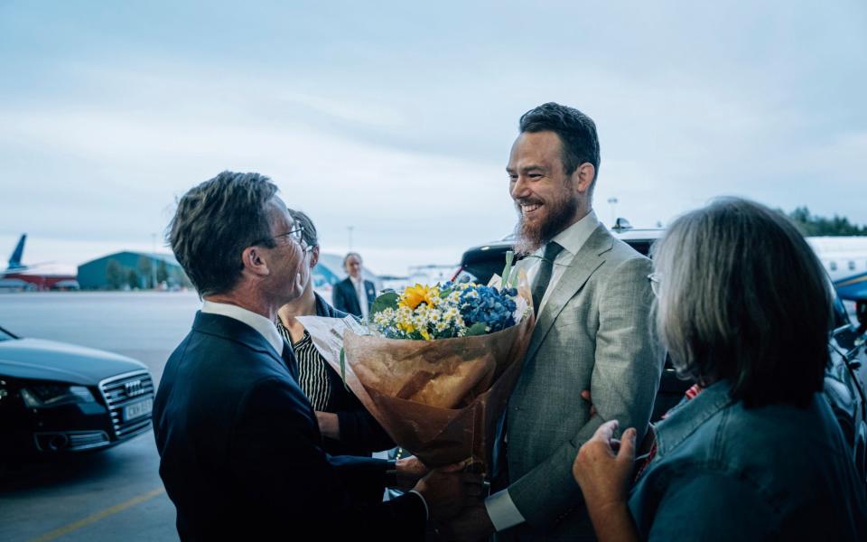 Johan Floderus and Ulf Kristersson, Sweden's prime minister