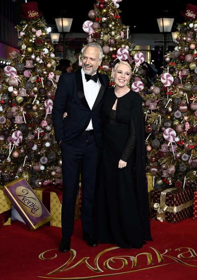 Ed Sinclair and Olivia Colman attend the “Wonka” World Premiere at The Royal Festival Hall on November 28, 2023 in London, England. (Photo by Gareth Cattermole/Getty Images for Warner Bros. Pictures)